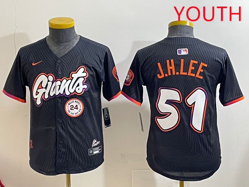 Youth San Francisco Giants 51 J.H.Lee Black Joint Name 2025 Nike MLB Jersey style 11